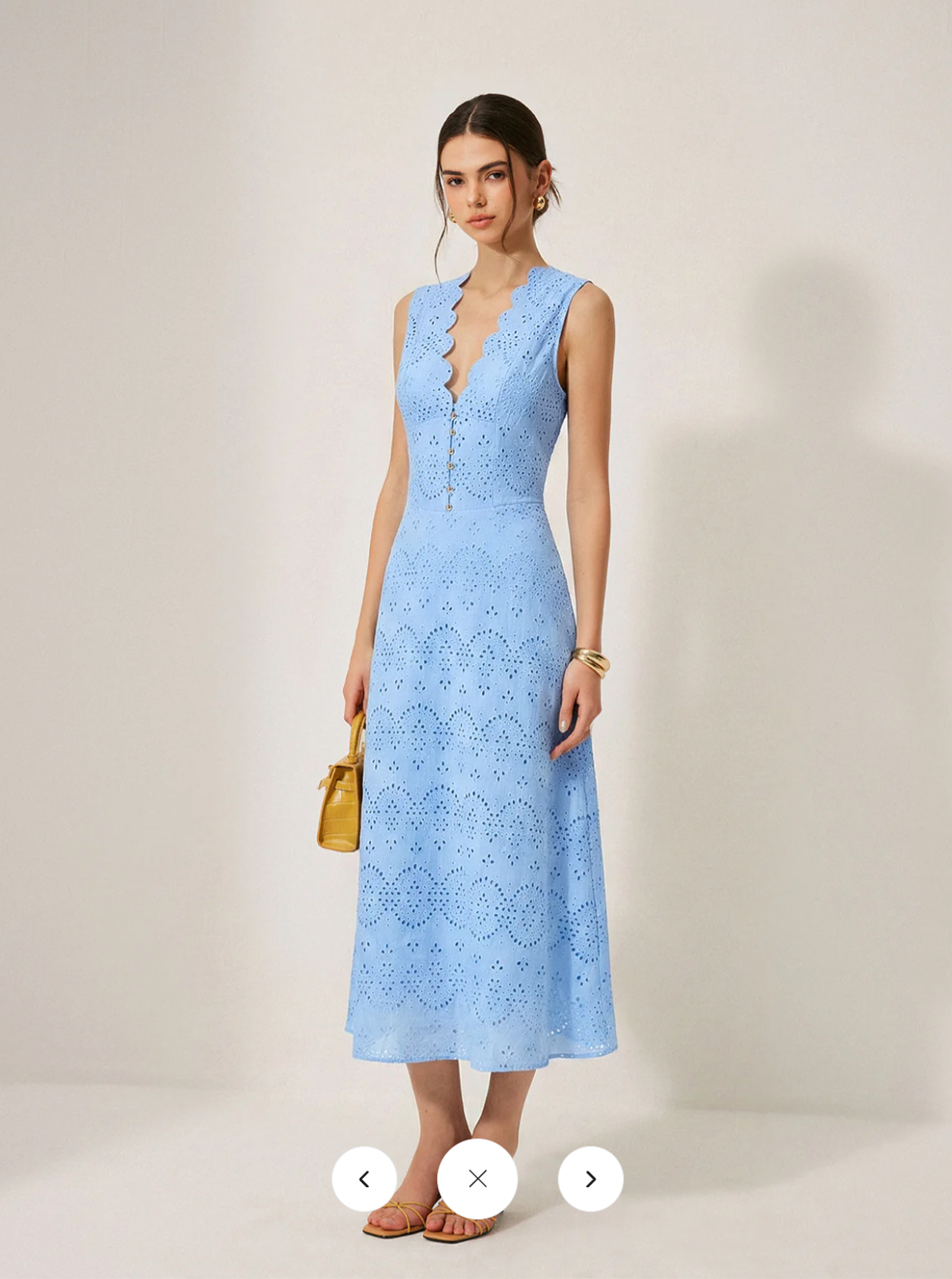 Nwt Commense Cotton Sleeveless Embroidered Eyelet Dress Sz S